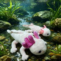 Boneka Axolotl Super Lembut Bahan Katun Simulasi, Mainan Hewan Salamander Meksiko Kartun, Boneka Ikan Pink Lucu Kawaii