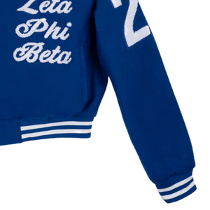 Finer Woman <b>Royal</b> <b>Blue</b> Crop Wool Varsity <b>Jacket</b> Premium <b>Womens</b> Letterman <b>Jacket</b> Collegiate Greek Style Outerwear - Product Image 5