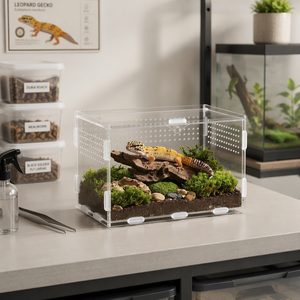 Boîte d'élevage magnétique en acrylique multi-tailles pour araignées sauteuses, reptiles, insectes et lézards - Product Image 1