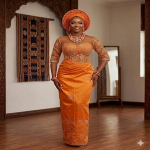 Tela de Seda Tafetán Tejida con Diseño Floral y Pedrería, Estilo Étnico Clásico y Lujoso, Antiestática y Transpirable - Product Image 1