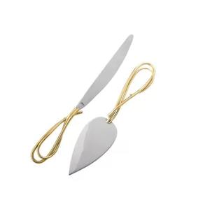 Ensemble de serveurs à gâteau de qualité supérieure, tendance, avec poignée nouée plaquée nickel - Product Image 6