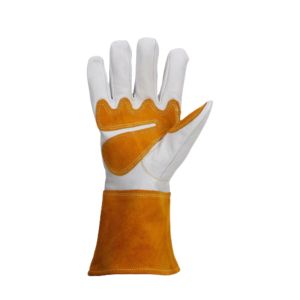 Guantes de trabajo de soldadura TIG de alta resistencia, talla XL, ignífugos, resistentes al calor, cuero de vaca, grano dividido, protección de manos lisas para seguridad - Product Image 1