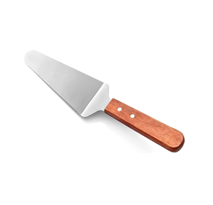 Servidor de pasteles de acero inoxidable de lujo con mango de madera para uso mediano para utensilios de cocina y restaurantes - Product Image 1