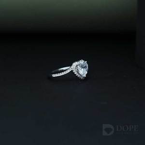 Charm Heart Shape Diamond Ring con Plata de Ley 925 con diseño único para regalo de cumpleaños - Product Image 5