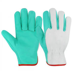 ถุงมือป้องกันสูงพิเศษ ขนาด XL สำหรับคนขับรถ ทำจากหนังวัวแท้ บุผ้าฝ้าย ป้องกันการสั่นสะเทือน เหมาะสำหรับงานอุตสาหกรรม ปกป้องมือและแขน - Product Image 2