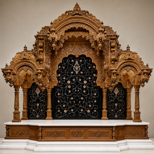 Handmade Big Sagwan Wood Temple For Pooja Room Luxury Hindu Home Temple Cabinet in Solid Teak Wood Home and Villa Pooja <b>Mandir</b> - Product Image 4