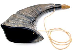 Viking en cuir véritable fait à la main de qualité supérieure avec corne d'agate de taille personnalisée et support en métal directement de l'Inde - Product Image 6