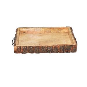 Bandeja para servir con textura de madera natural para decorar la mesa del hogar a bajo precio bandeja para servir alimentos de madera de alta calidad forma rectangular - Product Image 5