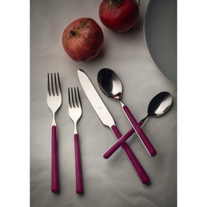 Ensemble de couverts Chic Light Mauve Grip Vaisselle avec finition argentée pour usage domestique et présentation de cadeaux de mariage d'Inde - Product Image 1