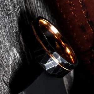 แหวนทุบหินเหล็กทังสเตนคาร์ไบด์แหวนเหล็กดามัสกัสลายบิดของขวัญสำหรับการหมั้นและแหวนแต่งงานของคุณ - Product Image 6