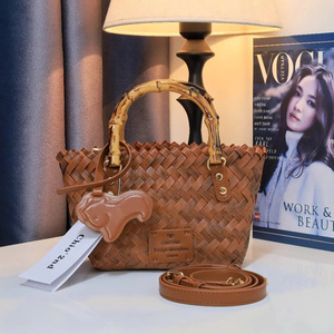 Bolso de paja para mujer, bolso cruzado, bolso pequeño, bolso de viaje de verano, 20x7x14,5 cm - Product Image 1