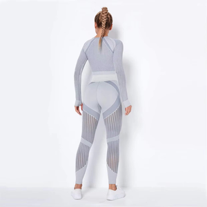 Leggings de yoga à taille élastique Vêtements pour femmes Vêtements actifs Gym Fitness 4 pièces Ensembles de yoga Leggings taille et ensemble de soutien-gorge - Product Image 2