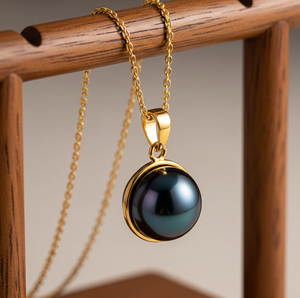 Minimaliste 925 Sterling Silver Dainty Chaîne Naturel Noir Perle Forme Ronde Pendentif Guérison Cristal Mode Pendentifs Cadeau - Product Image 6