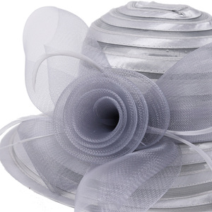 Mujeres Kentucky Derby Iglesia Vestido Cubo Sombrero Tocados Nupcial Té Fiesta Boda Sombreros Plata - Product Image 5