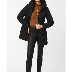 Veste matelassée personnalisée imperméable avec logo OEM, à capuche, surdimensionnée, noire brillante, rembourrée, d'hiver, pour homme, veste personnalisée - Product Image 5