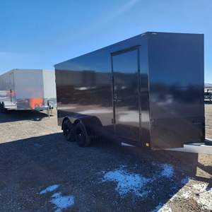 Light Wight Premium Quality 2024 United Trailers 7x16 TA Remolque de carga cerrado azul eléctrico a la venta Remolques de camiones baratos - Product Image 3