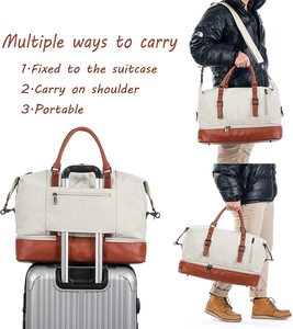 Sac de voyage en cuir artificiel pour homme et femme, unisexe, géométrique, personnalisé, sortie d'usine, mode, extérieur - Product Image 6