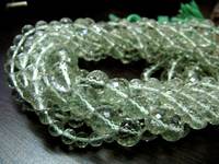 Perles de taille 5 à 10mm en forme de boule ronde d'améthyste verte naturelle de 8 pouces de long