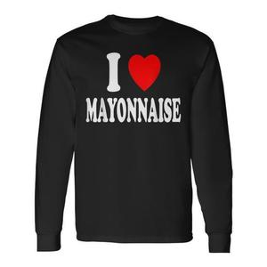 T-Shirt a Maniche Lunghe 'I Heart Love Mayonnaise' - Condimento Preferito - Prodotto Promozionale - Product Image 1