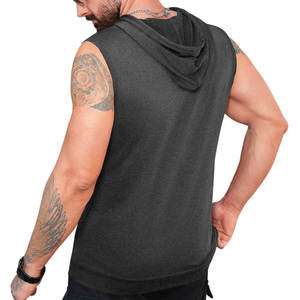 Sudadera sin Mangas para Hombre, de Algodón, para Fitness, Actividades, Correr, Gimnasio, Entrenamiento - Product Image 2