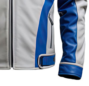 Chaqueta de Cuero de Diseño de Alta Calidad a Precio Razonable para Hombre con Cuello Alto de Lona, Logotipo Frontal y Servicio OEM - Product Image 4