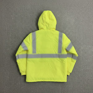 Chaqueta de Seguridad Reflectante de Alta Visibilidad, de Algodón, para Invierno, Trabajo al Aire Libre, Cálida, con Luz LED Intermitente, Impermeable, ANSI Clase 1, Logotipo Personalizado, para Hombre - Product Image 4