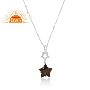 Dernières tendances Collier pendentif en argent sterling 925 fin avec éclat d'or naturel Obsidienne Pendentif en forme d'étoile Fabricant de bijoux - Product Image 4
