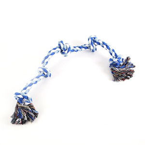 Jouets en corde pour chien à cinq nœuds, jouet à mâcher en coton durable tressé pour chiot, soin dentaire pour la dentition, jeu interactif pour chiens - Product Image 2