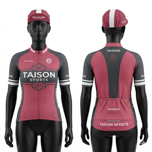Tenue de cyclisme pour femmes, tissu respirant en polyester et élasthanne 220 GSM, design à panneaux gris corail, logo personnalisé par sublimation - Product Image 3