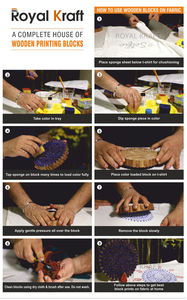 แสตมป์พิมพ์ลายเอเชียรูปทรง Paisley บล็อกไม้ขนาดใหญ่สินค้า1ชิ้น - Product Image 3