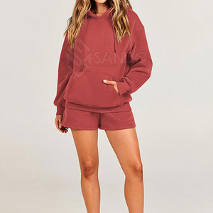 ชุดเสื้อมีฮู้ดสำหรับผู้หญิงชุดเสื้อมีฮู้ดสีทึบดีไซน์ใหม่ - Product Image 5