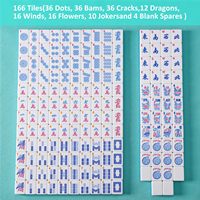 Tuiles de Mahjong en mélamine bleu écaille de tortue américaine, transparentes comme du cristal, pour 4 joueurs, ensemble de jeu haut de gamme
