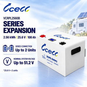 แบตเตอรี่ LiFePO4 25.6V 100Ah ทนทาน อายุการใช้งานยาวนาน พร้อมระบบ BMS สำหรับรถบ้าน พลังงานแสงอาทิตย์ เรือ และระบบไฟฟ้านอกกริด - Product Image 2