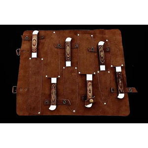 Ensemble de couteaux de chef Burraq Professional, personnalisés, faits à la main, en acier carbone et acier Damas, 6 pièces, manche en bois, ambidextre, écologique, passe au lave-vaisselle - Product Image 5