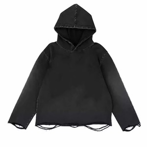 Sudadera con Capucha Extra Grande con Cierre y Lavado Ácido Personalizada, de Alta Calidad, 100% Algodón, Diseño con Bolsillo Frontal, Sudadera Extra Grande de Moda para Unisex - Product Image 3