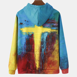 เสื้อมีฮู้ดพิมพ์ซับลิเมชันสำหรับผู้ชายผ้าคอตตอนแบบยั่งยืน - Product Image 2