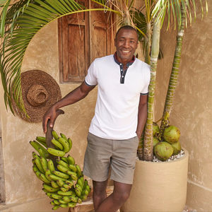 Camiseta Unisex Casual Ultifresh, Cuello Ace, Tejido Doble Piqué Lavado, Color Liso, Ecológica, Certificada, de Poliéster y Algodón - Product Image 1