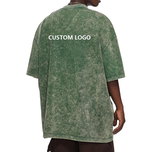 Unisex Acid Wash Solid Knitted 100% Cotton <b>T</b>-<b>Shirt</b> Eco-Friendly Quick Dry Breathable Custom Men's <b>Oversized</b> Casual Streetwear - Product Image 4