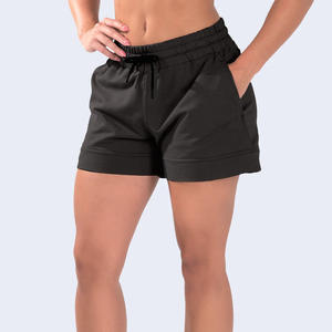 Custom <b>Womens</b> Breathable Button High Waist Workout <b>Shorts</b> Stretch Activewear OEM Supplier - Product Image 1