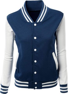 OEM Streetwear parches en blanco bordado personalizado Varsity chaqueta mujer chaqueta de béisbol corto polar otoño abrigo - Product Image 2