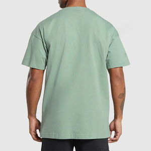 T-shirt pour homme à col rond de haute qualité 100% coton Logo personnalisé impression numérique à manches courtes solide uni Anti-rides - Product Image 2
