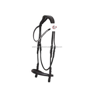 Bride en cuir de cheval de bonne qualité avec bande de nez flash, bride rose engold équipement de course de cheval classique, grossiste fabricant - Product Image 3