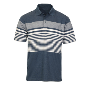 Nouvel arrivage de polos d'été de qualité supérieure pour hommes, tissu tricoté confortable à manches courtes et à rayures et coupe ajustée - Product Image 3