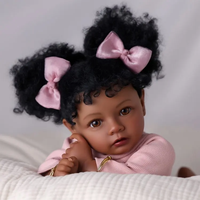 Poupées Reborn Babeside Daisy 20 pouces, bébé fille afro-américaine en vinyle, design souriant, poupée de mode, jouet DIY, modèle de jouet