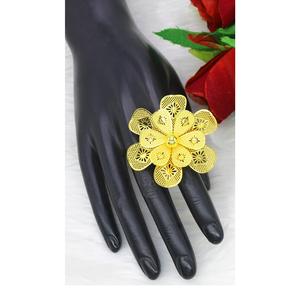 Bagues Bagues de Doigt Dubai Indien Arabe Plaqué Or classique ethnique doré grande taille bagues de doigt taille réglable - Product Image 2
