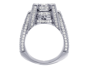 Anillo de Hip Hop para hombre de oro blanco de 14kt elegante corte de laboratorio VVS diamantes de claridad para fiestas de boda joyería fina - Product Image 6