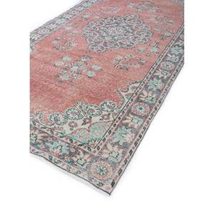 Tapis en laine noués à la main de grande taille, style vintage, motif médaillon rouge et orange, pour salon ou couloir - Pae-2174 - Product Image 2