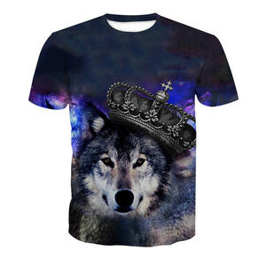 Polos de manga corta transpirables de alta calidad con estampado de Lobo y zorro animado para hombre - Product Image 4