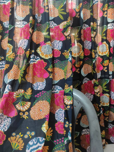 100% algodón moderno estampado Floral varilla bolsillo cortinas cenefas puerta colgante tragaluz ventana tratamiento luz completa sombreado hogar - Product Image 6