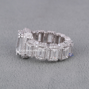 Personalizado completo Moissanite diamante 925 plata esterlina redondo y corte esmeralda accesorios de claridad joyería de moda anillo de Hip Hop - Product Image 2